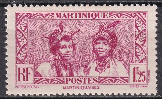 18.FrK. Франция. Колонии. Мартиника. Местные мотивы. 1939 г. 1,25 Fr. Mi.#182.