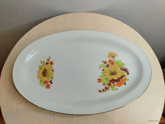 Все лоты с 1 Рубля. Большое сервировочное блюдо. ГДР. Колтиз.