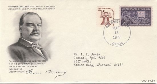 КПД США /Президент GROVER CLEVELAND/15 1977 г