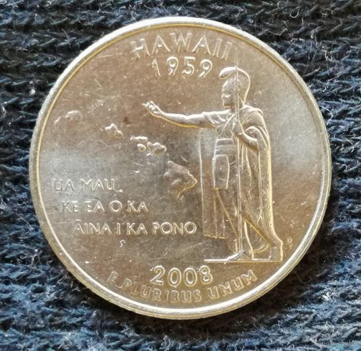 США квотер 1/4 доллара 2008 г "Гаваи", "D", KM# 425
