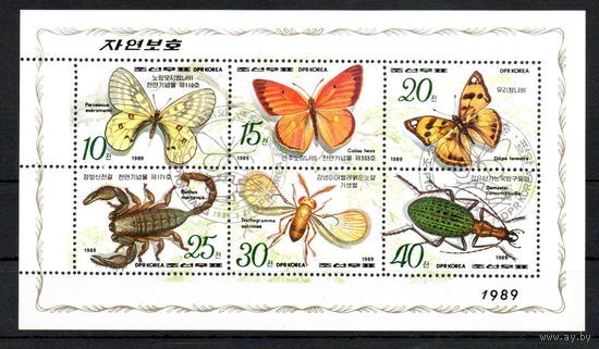Насекомые КНДР 1989 год 1 малый лист