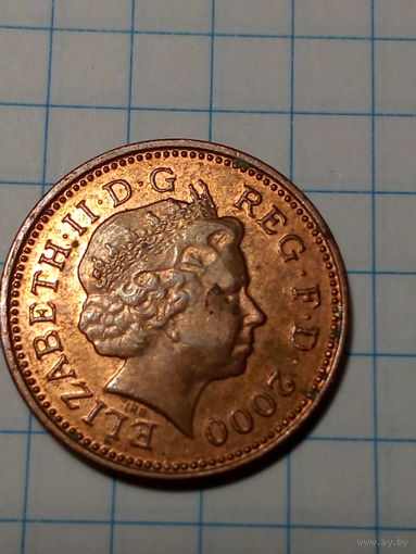 1 пенни Великобритания  2000 год