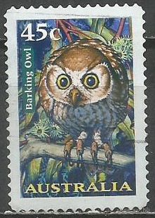Австралия. Птицы. Ночные хищники. Лающая игловая сова. 1997г. Mi#1670.