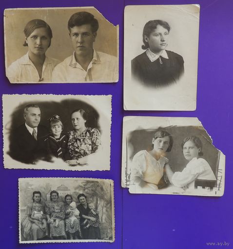 Фото семейное, 1940-1950-е гг., 5шт.