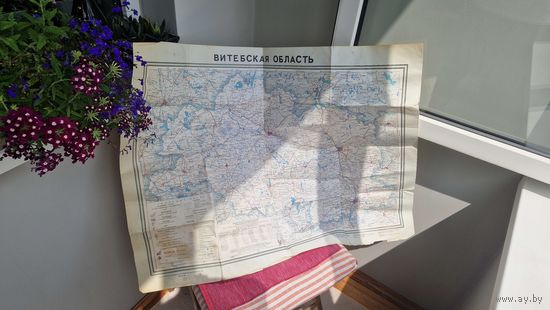 Карта Витебской области 1989г СССР 72*93см