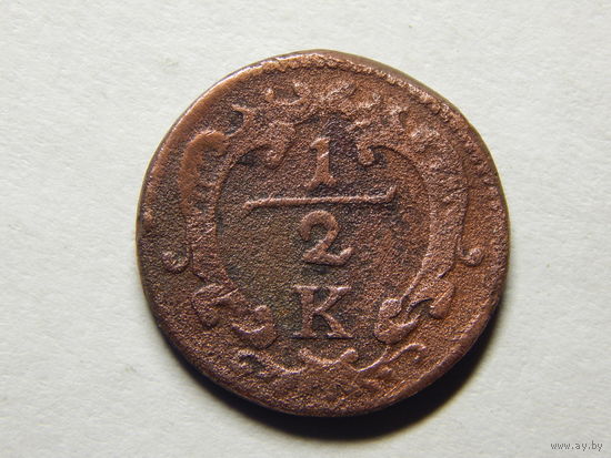 Австро-Венгрия 1/2 крейцера б/г ( 1760-64г).
