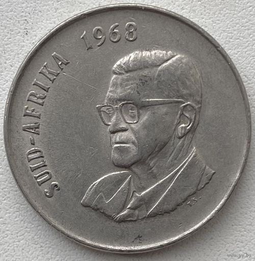 ЮАР 50 центов 1968 г. Окончание президентства Чарльза Сварта. SUID-AFRIKA