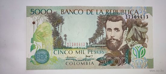 Колумбия 5000 песо 2010 год