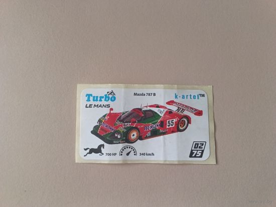 Наклейка Turbo Le Mans Турбо Ле-Ман  номер 2