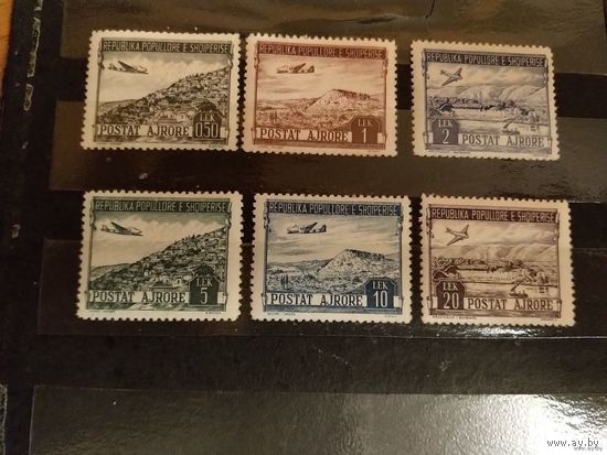1950 Албания авиация самолёт Мих 489-94 оценка 45 евро Ивер РА 44-49 оценка 45 евро чистая полная серия клей MNH** 2 марки следы от наклеек (5-9)