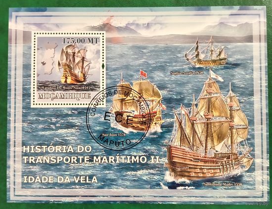 Мозамбик 2009. Боевые парусные корабли. Блок