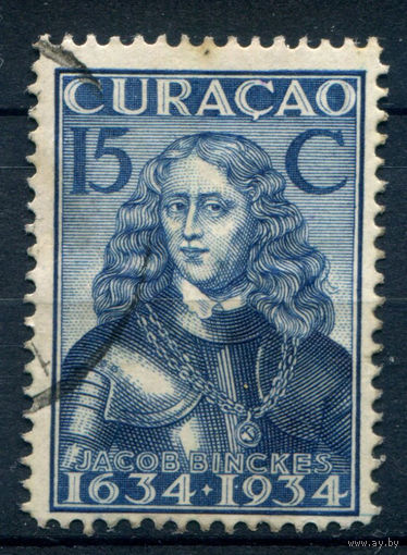 Нидерландские колонии - Кюрасао - 1934г. - 300 лет нидерландской колонии Кюрасао, известные люди, 15 с - 1 марка - гашёная [Mi 133]. #3-WB-77-A-1