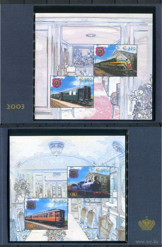 Бельгия - 2003г. - поезда, локальная почта - 1 буклет с двумя сувенирными листами - полная серия, MNH [Mi ]. #3-WK-Z-CP-5