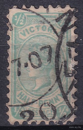 131.Aust. Великобритания. Австралийские штаты. Виктория. Стандарт. 1905 г. 1/2p. Mi.#146A.