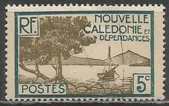 Новая Каледония. Бухта. Горный пейзаж. 1928г. Mi#139.