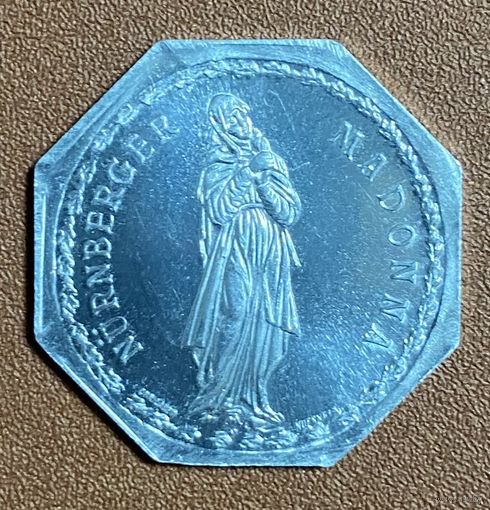 Германия Нюрнберг нотгельд 20 пфеннигов 1922 год Нюрнбергская Мадонна. трамвайный жетон