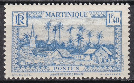 19.FrK. Франция. Колонии. Мартиника. Местные мотивы. 1940 г. 1,4 Fr. Mi.#183.
