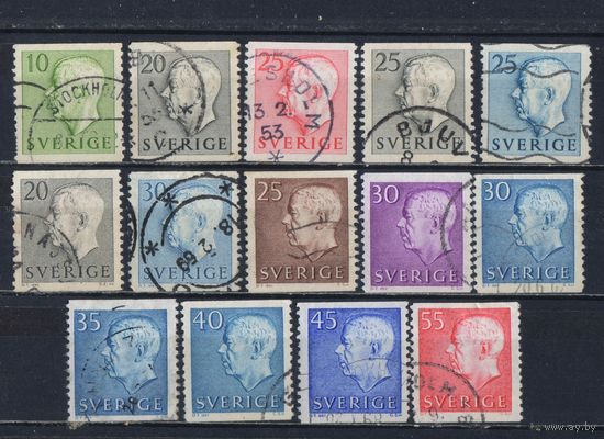 Швеция 1951-69 Густав VI Адольф Стандарт Набор 1