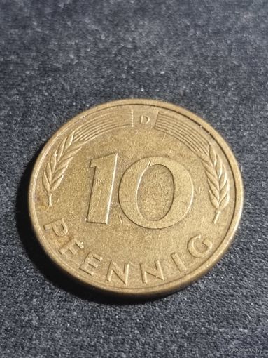 ФРГ 10 пфеннигов 1986 D
