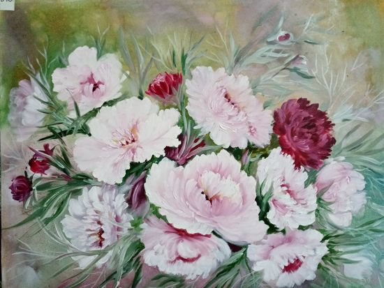 Коваленко Л.В. "Пионы", 90х70см. х.м.