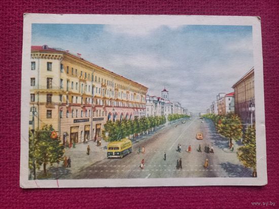 Минск. Проспект имени Сталина. 1954 г. Чистая.