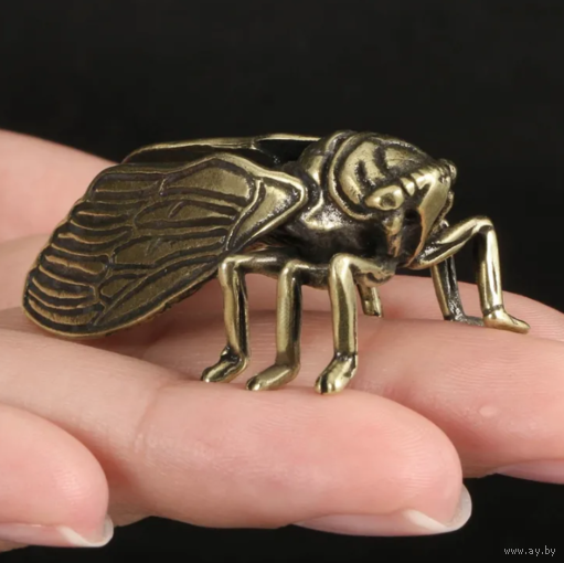 Статуэтка миниатюра Цикада Бронза