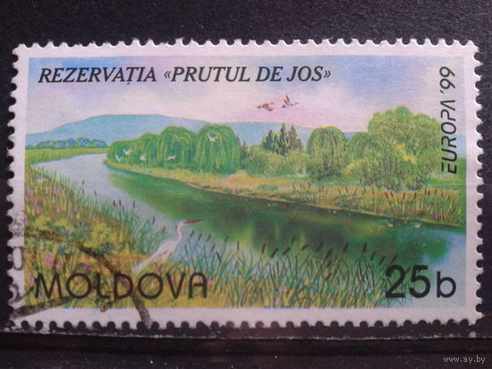 Молдова 1999 Европа, заповедники, цапля