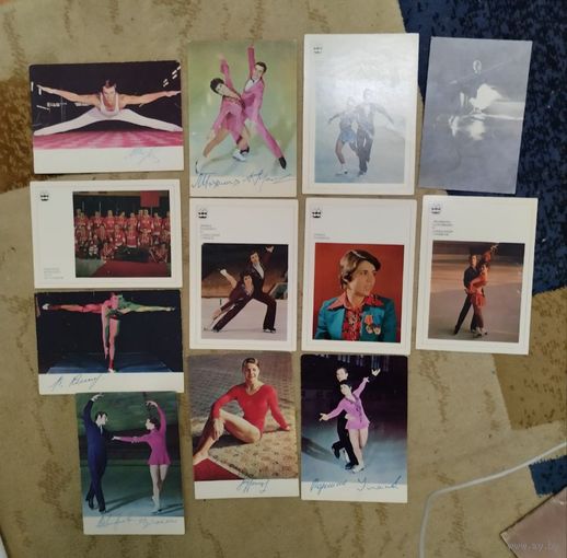 Фотокарточки открытки олимпийские чемпионы СССР многие с автографами