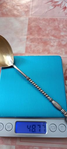 Ложка для мёда. Серебро 875гр. 48,77гр. Киев. Торги с рубля