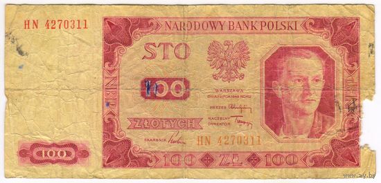 100 злотых 1948 год. Серия HN 4270311