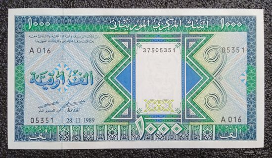 1000 угий Мавритания 1989 г. UNC