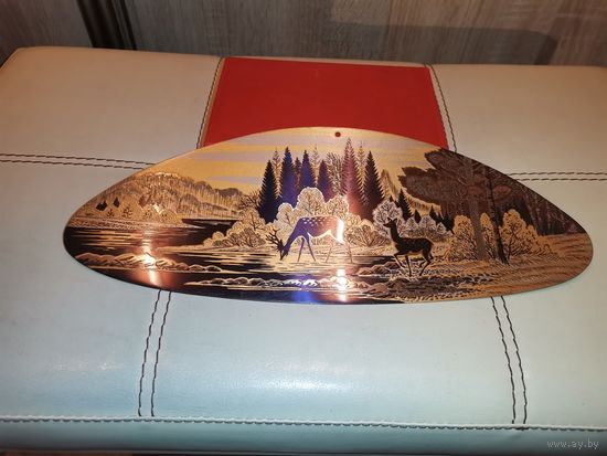 Декоративное, настенное панно "Лесной пейзаж", г. Златоуст, начало 1990-х.