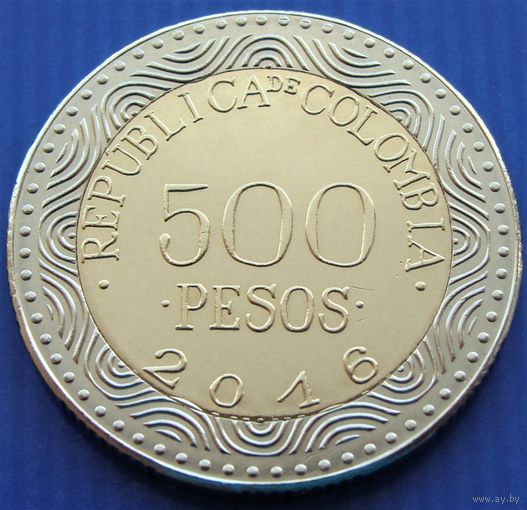 Колумбия. 500 песо 2016 год  KM#298 "Стеклянная Лягушка"