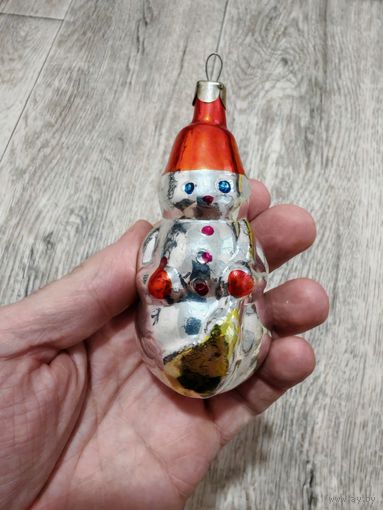 Игрушка елочная советская снеговик