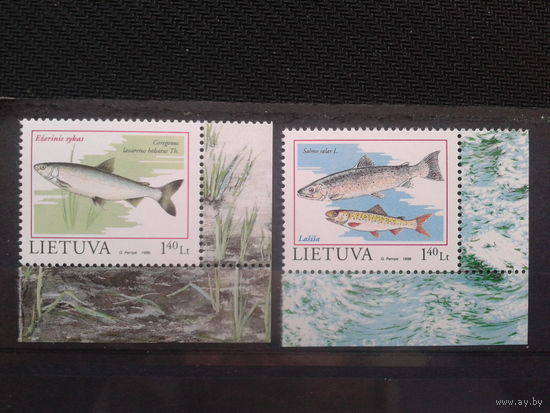 Литва 1998 Рыбы** Полная серия, угол