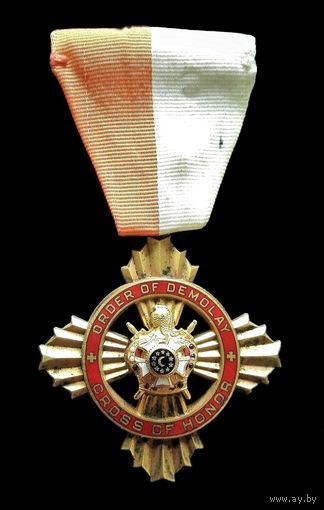 ОРДЕН ПОЧЁТНОГО КРЕСТА  ДЕМОЛЕЯ (Order of Demolay Cross of Honor) НАГРУДНЫЙ ТИП. МОЛОДЁЖНАЯ МАСОНСКАЯ ОРГАНИЗАЦИЯ
