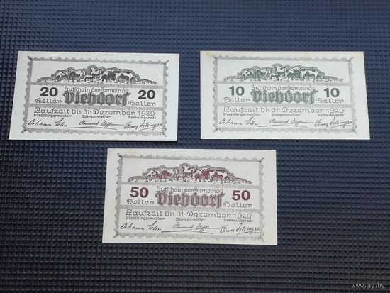 Австрия нотгельд 10 20  50 heller   Viehdorf 6