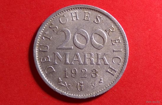200 марок 1923 G. Германия (Веймарская республика-марка).