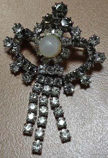 Брошь Лунный камень Чешская Бижутерия Чехословакия