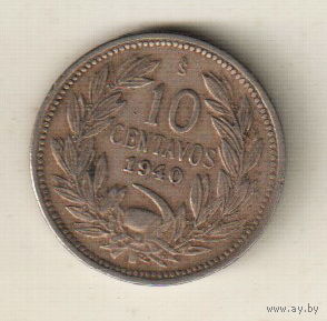 Чили 10 сентаво 1940