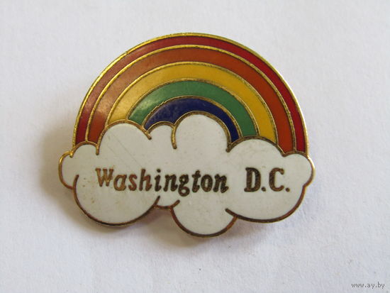 Значок. Знак. "Радужное облако штата Вашингтон". "США. м