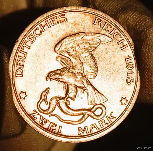 2 марки 1913, Пруссия, "Толпа", шик-блеск! в коллекцию!