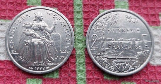 Французская Полинезия 2 франка 1999, UNC. Предложи свою цену или обмен!