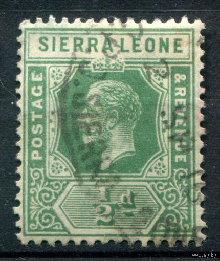 Британские колонии - Сьерра-Леоне - 1912г. - король Георг V, 1/2 P - 1 марка - гашёная [Mi 81]. #4-B5-118-A-1
