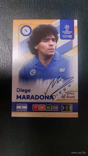 Карточка Лига Чемпионов, Диего МАРАДОНА (автограф), Наполи.