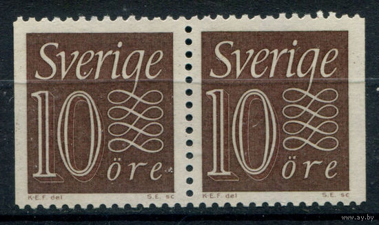 Швеция - 1964г. - цифры, 10 Ore - 2 марки - сцепка - MNH. Без МЦ!