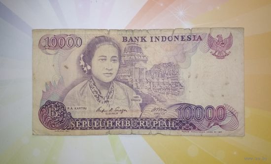 Индонезия 10000 рупий 1985г.