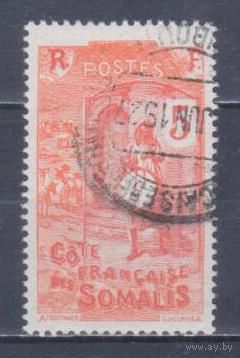 [110] Французские колонии. Французское Сомали 1915. Культура и быт.Барабанщик.5с. Гашеная марка.