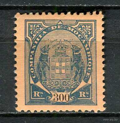 Португальские колонии - Мозамбик (Comp de Mocambique) - 1895 - Слоны с гербом 300R - [Mi.23A] - 1 марка. MH.  (Лот 19JA)-TG3P52