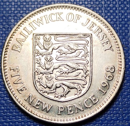 Джерси 5 новых пенсов 1968 г.
